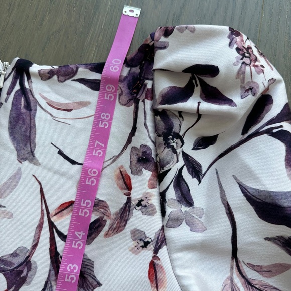 Badgley Mischka Floral Flounce Hem Ruffle Gown Maxi Dress Eggplant Multi Size 2 - Picture 13 of 13